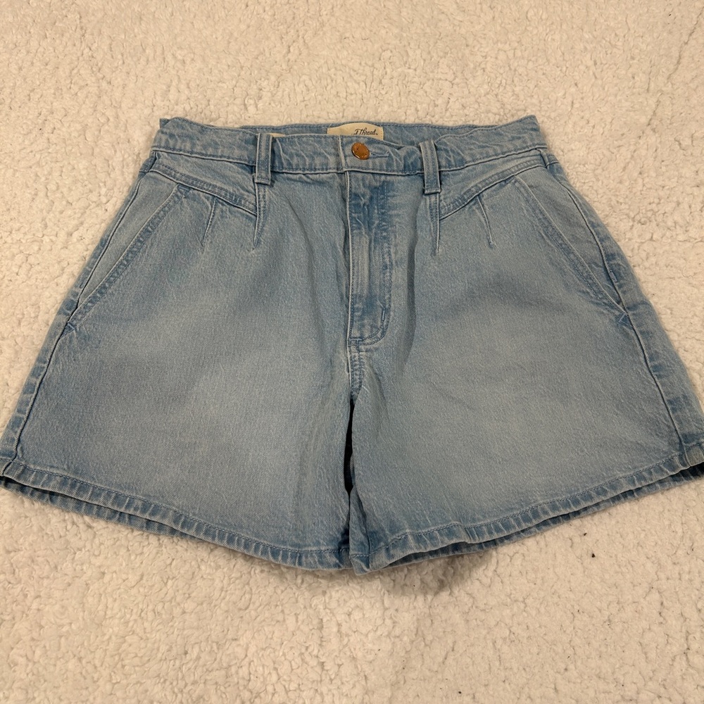 Universal Thread High Rise Midi Shorts - Light Blue